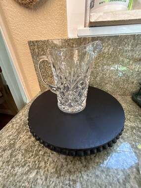 Anchor Hocking Clear Glass Prescut Pineapple Pattern Small Creamer Pitcher 5-1/4
